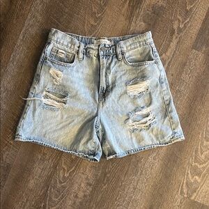 Hoden Light Blue Distressed Denim Jean Shorts - Women